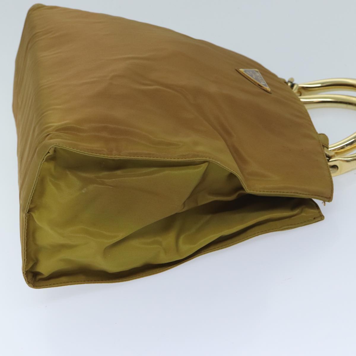 PRADA Hand Bag Nylon Brown Auth bs13204