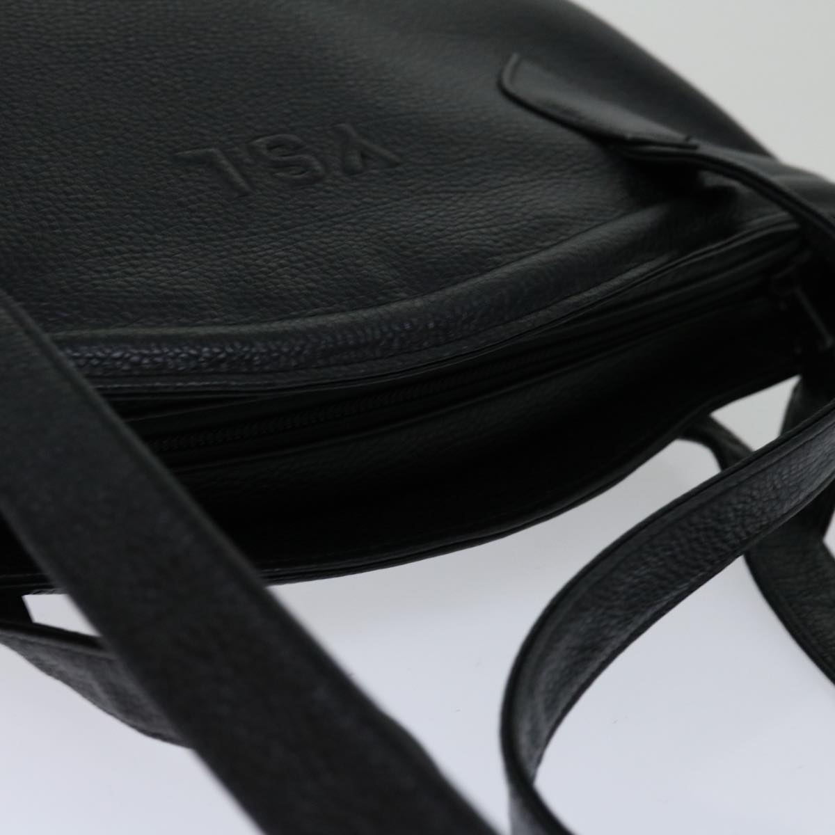 SAINT LAURENT Shoulder Bag Leather Black Auth bs13212