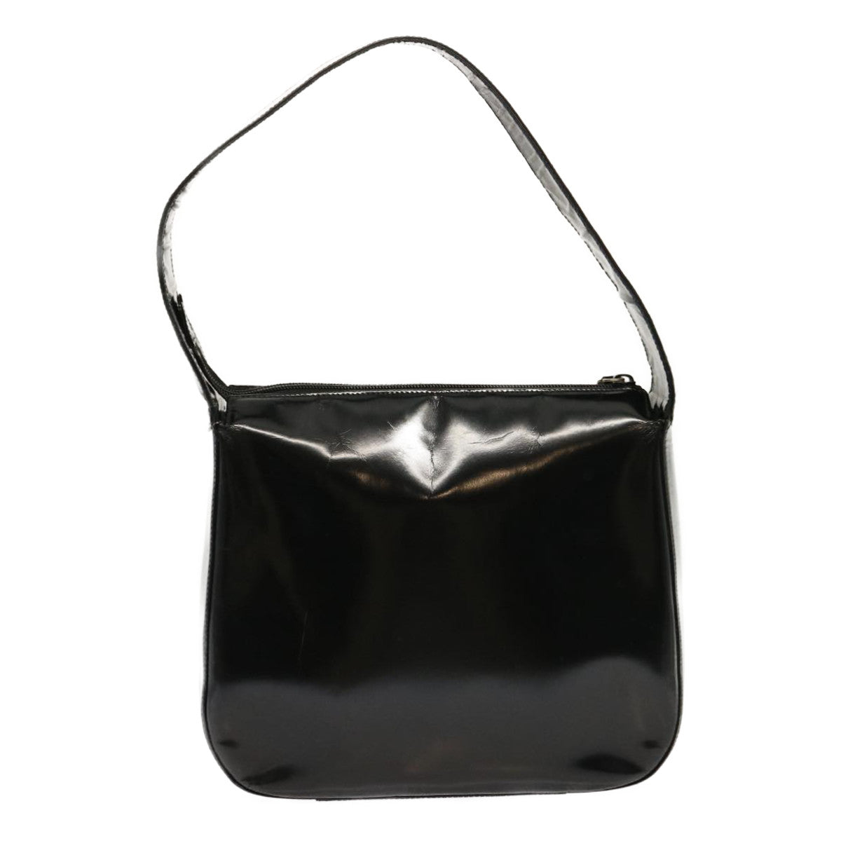 GUCCI Interlocking Shoulder Bag Patent leather Black Auth bs13216 - 0