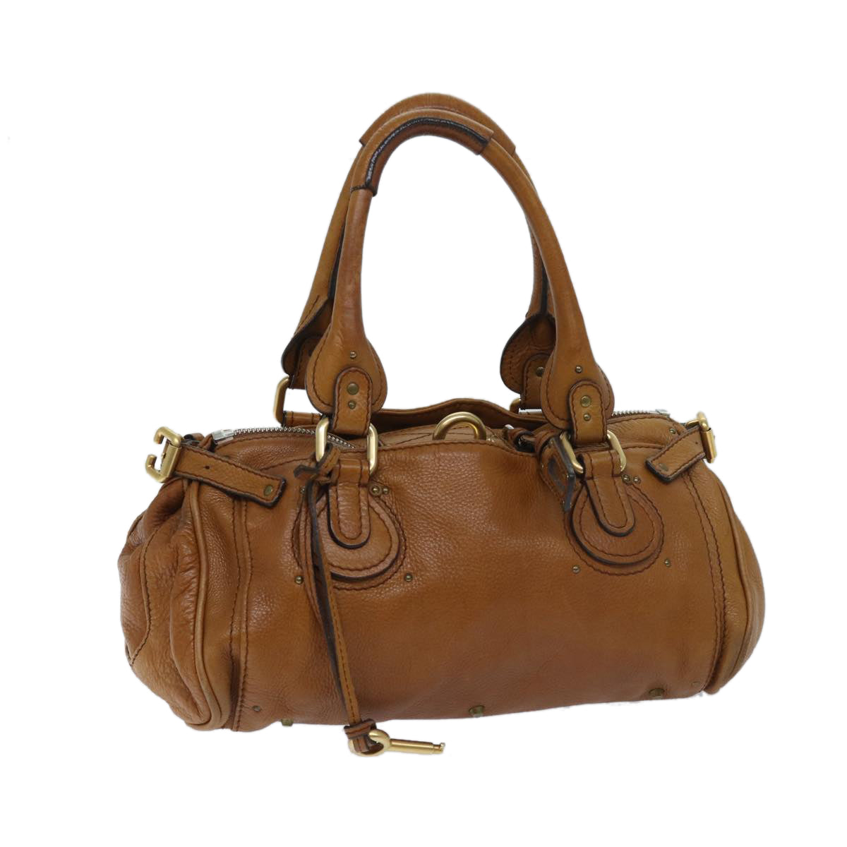 Chloe Paddington Hand Bag Leather Brown Auth bs13218