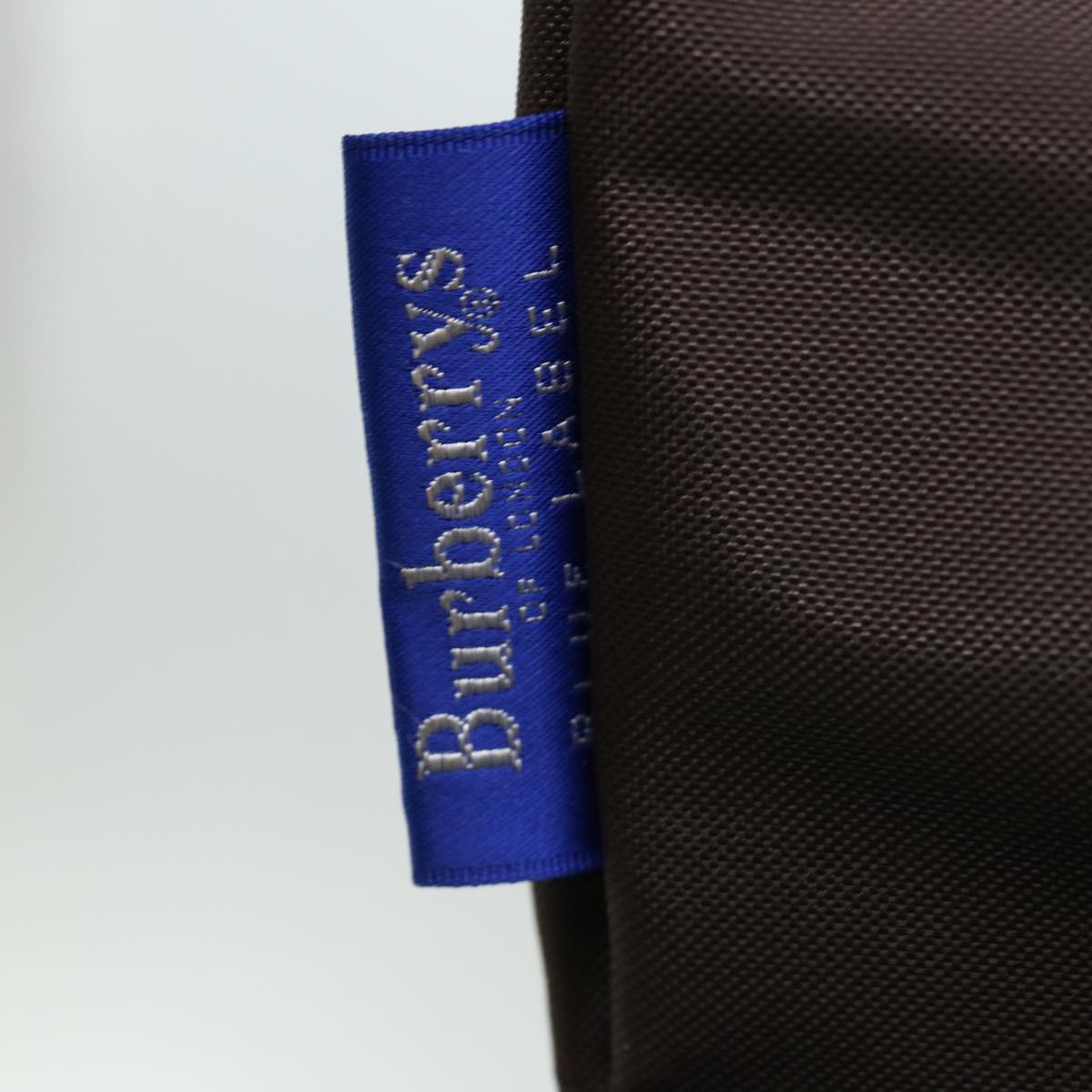 Burberrys Nova Check Blue Label Hand Bag Nylon Brown Auth bs13234