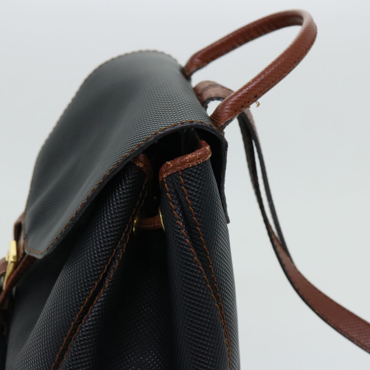 BOTTEGA VENETA Backpack PVC Leather Black Auth bs13237