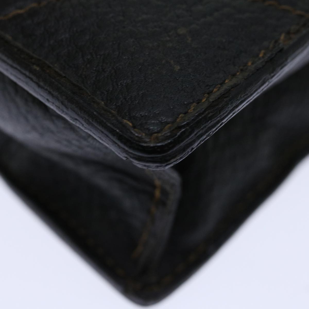 LOEWE Anagram Hand Bag Leather Black Auth bs13243