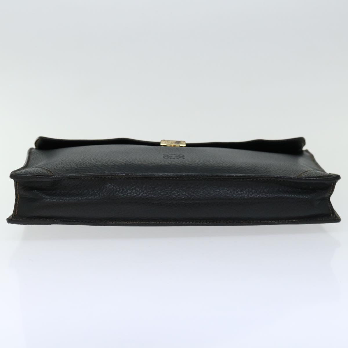 LOEWE Anagram Hand Bag Leather Black Auth bs13243
