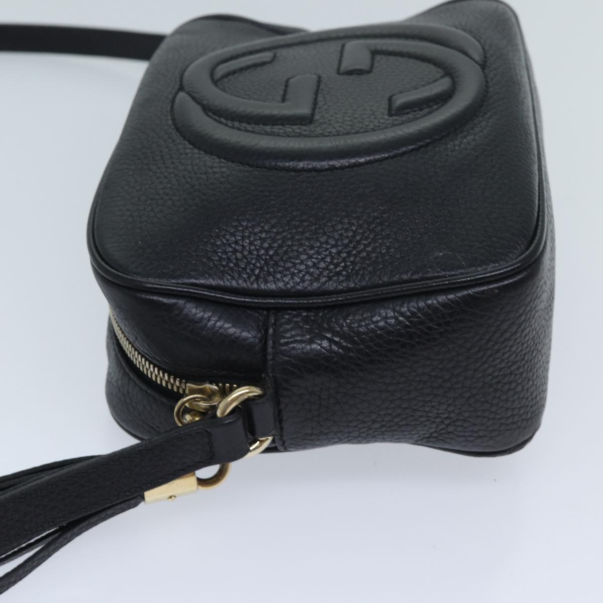 GUCCI Soho Small Disco Shoulder Bag Leather Black 308364 Auth bs13245