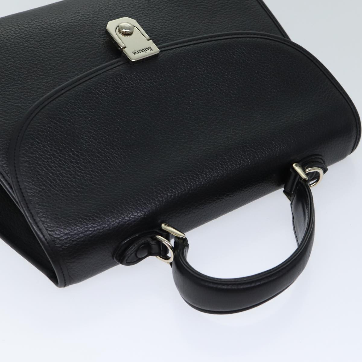 Burberrys Hand Bag Leather 2way Black Auth bs13252