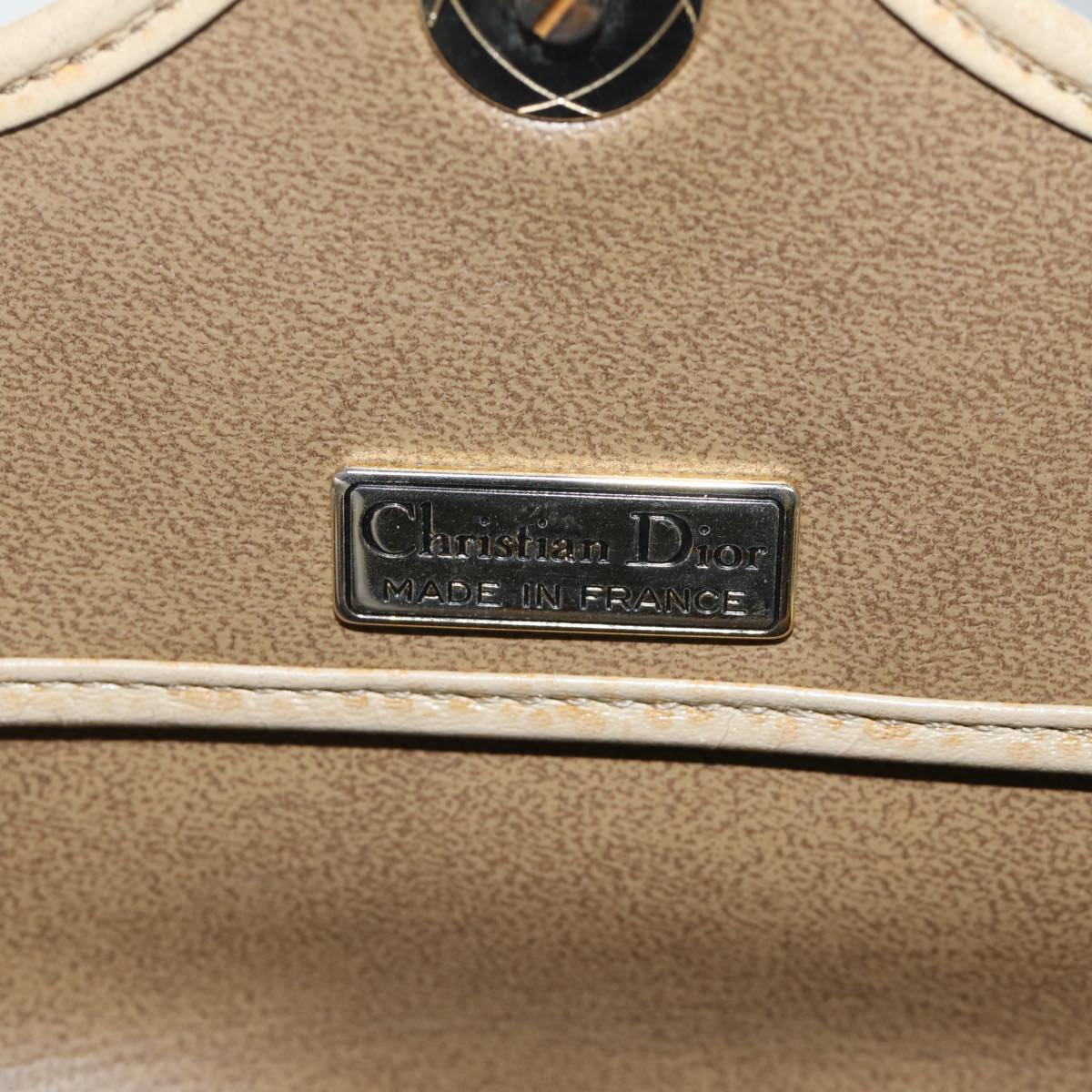 Christian Dior Shoulder Bag Leather Beige Auth bs13271