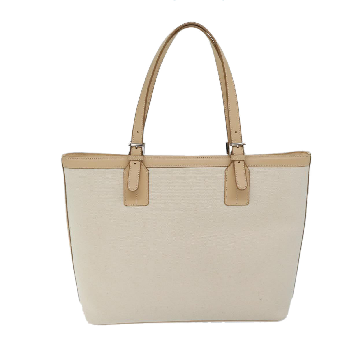 BURBERRY Tote Bag Canvas Beige Auth bs13275