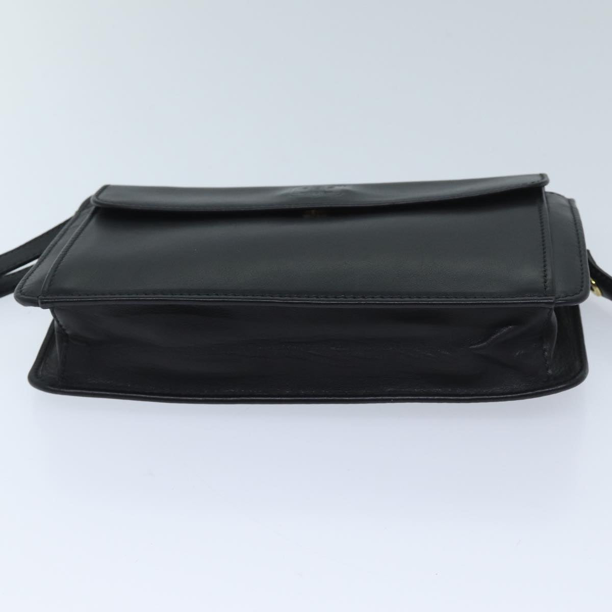 CELINE Clutch Bag Leather Black Auth bs13276