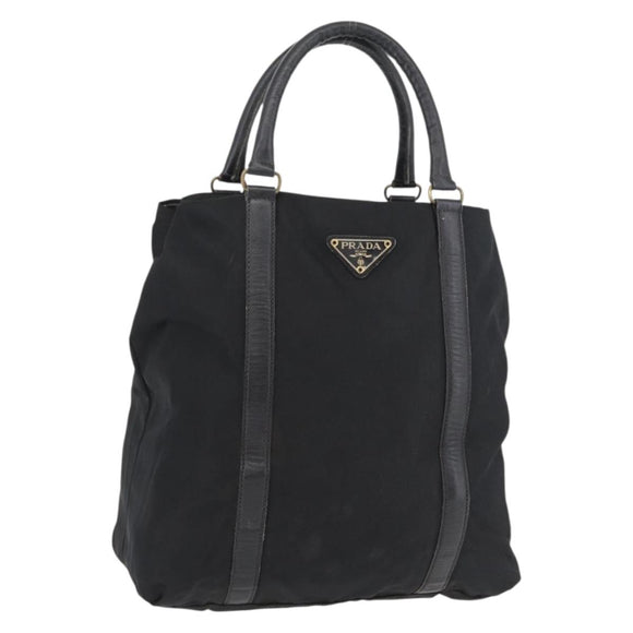 PRADA Hand Bag Nylon Black Auth bs13283