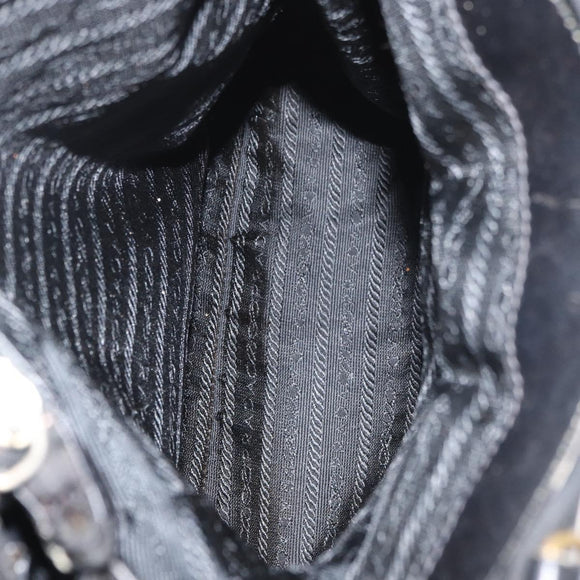 PRADA Hand Bag Nylon Black Auth bs13283