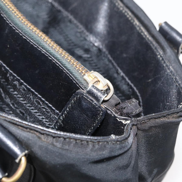 PRADA Hand Bag Nylon Black Auth bs13283