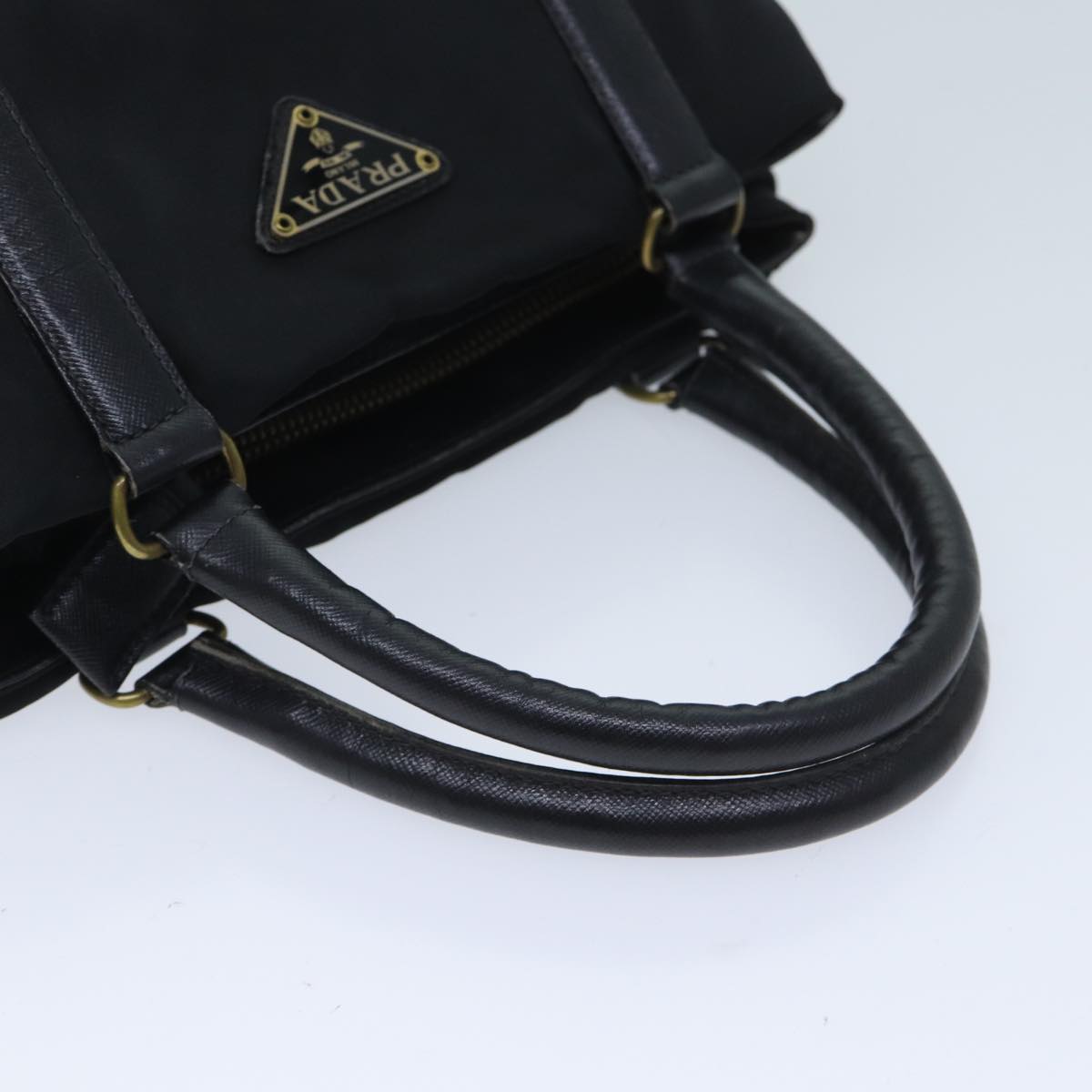 PRADA Hand Bag Nylon Black Auth bs13283