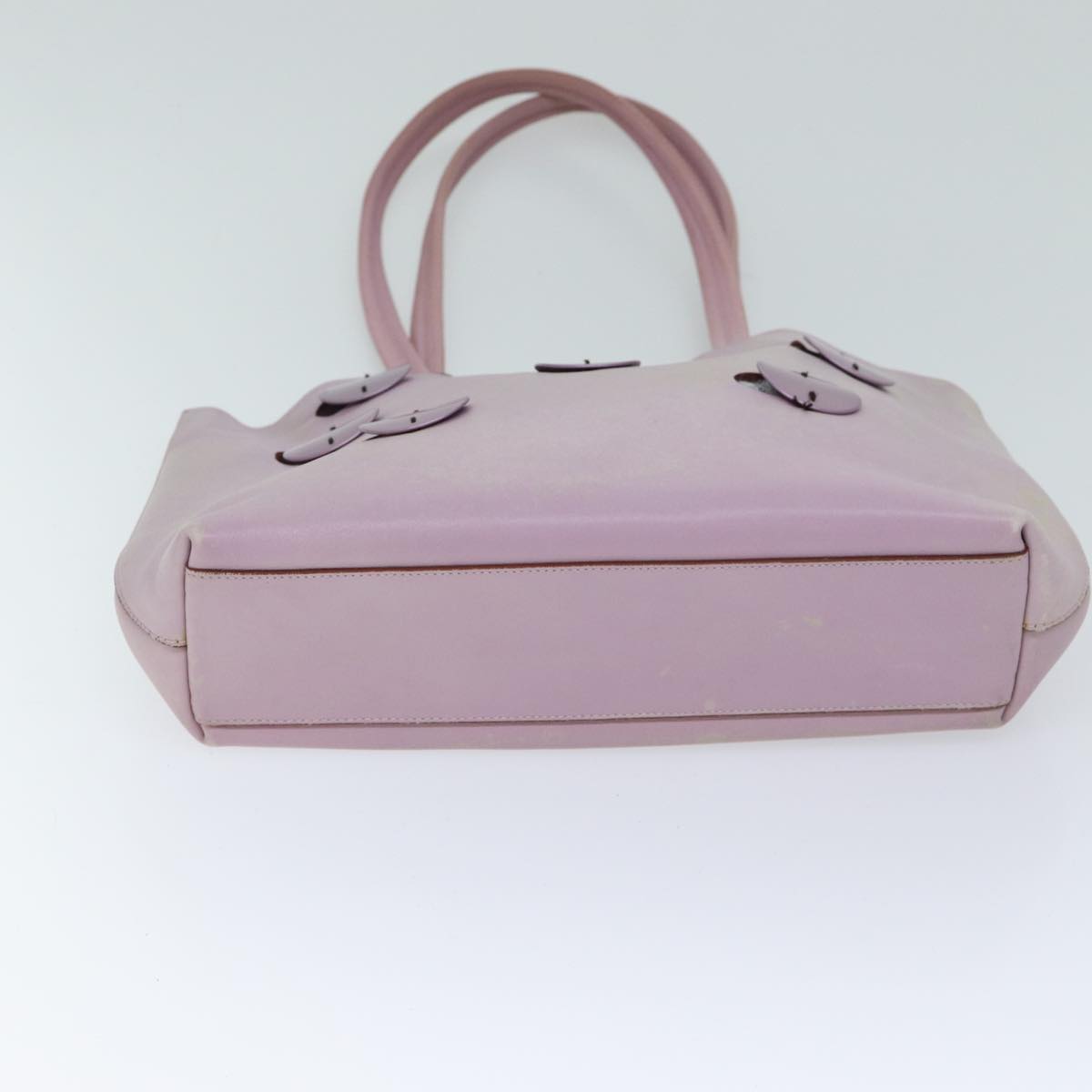 PRADA Tote Bag Leather Pink Auth bs13284