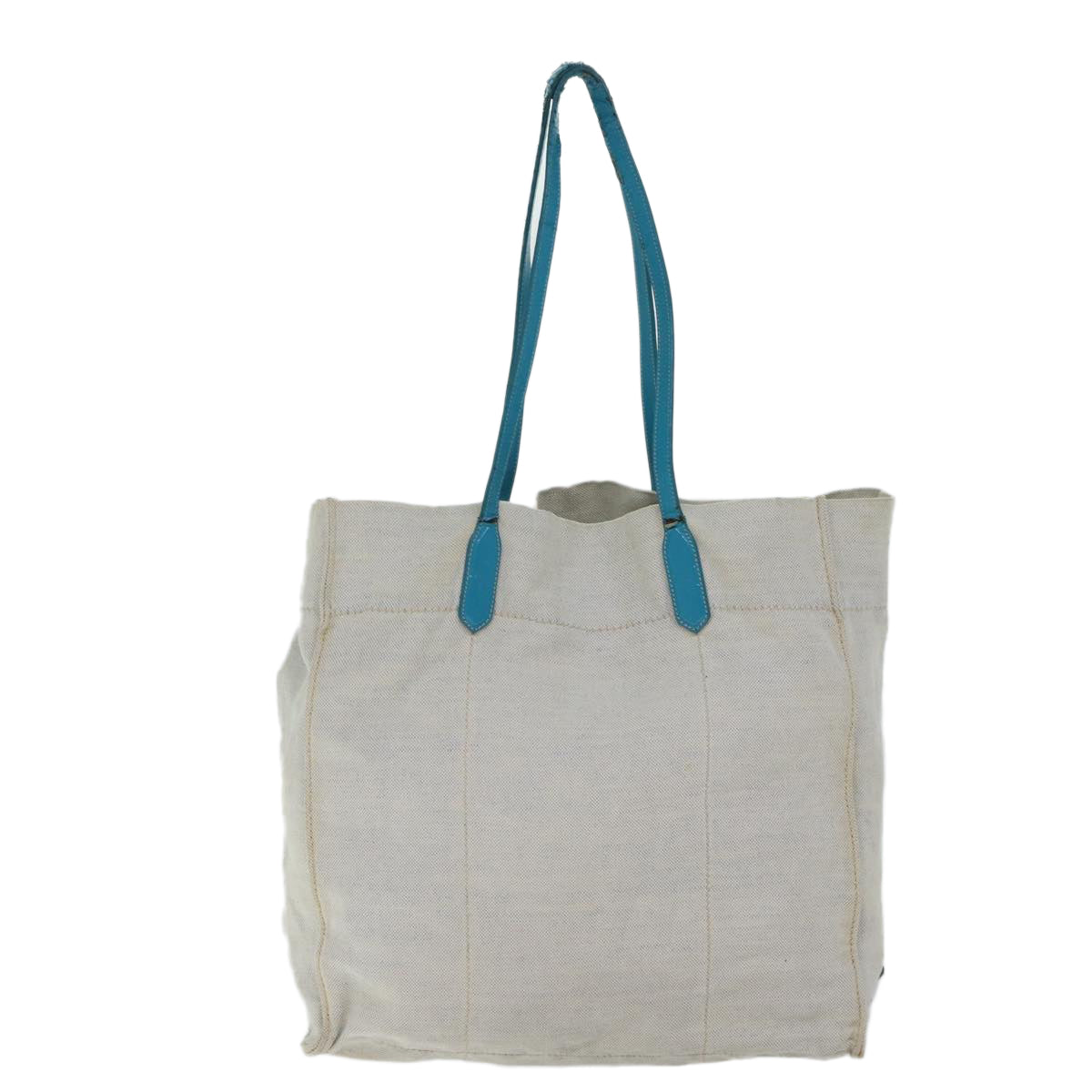 PRADA Tote Bag Canvas White Auth bs13287 - 0