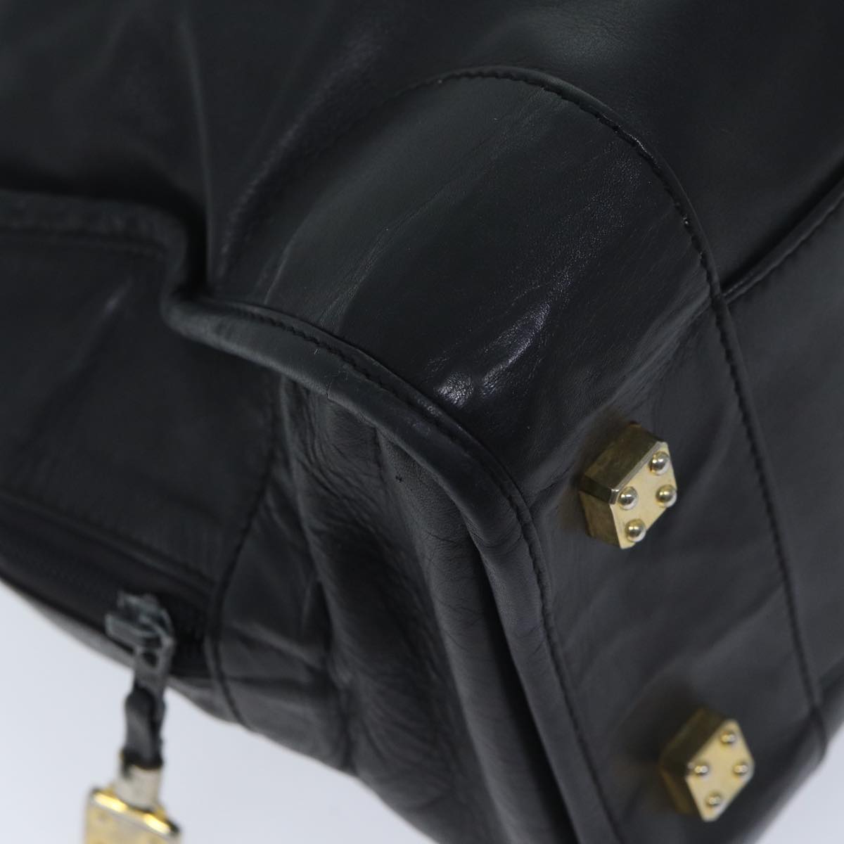 LOEWE Amazona 32 Hand Bag Leather Black Auth bs13294