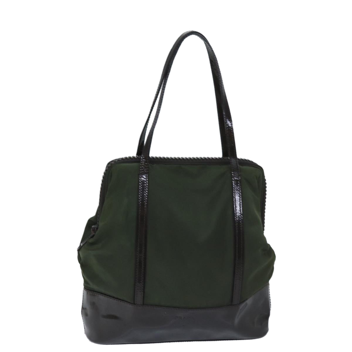 PRADA Hand Bag Nylon Khaki Auth bs13301 - 0