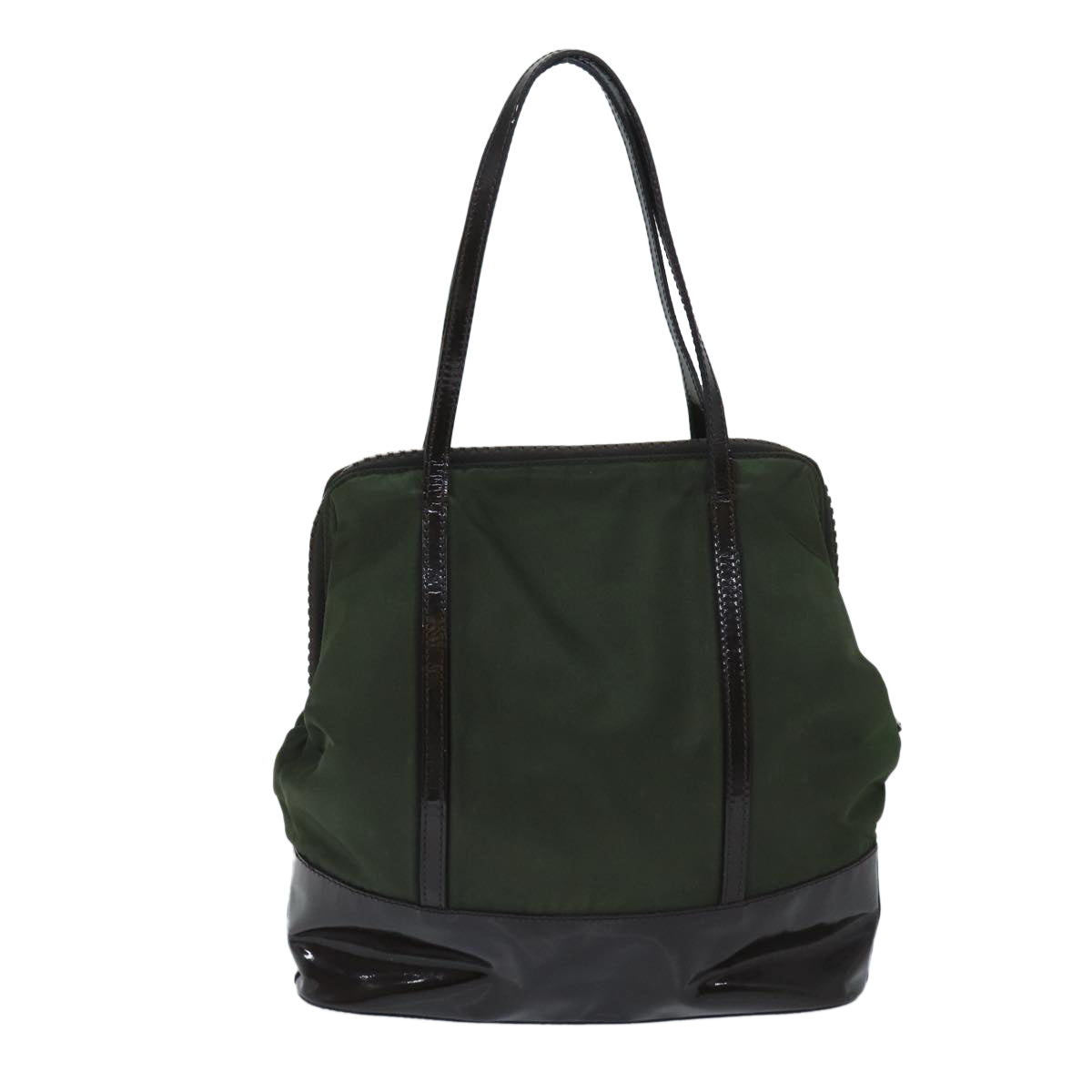 PRADA Hand Bag Nylon Khaki Auth bs13301