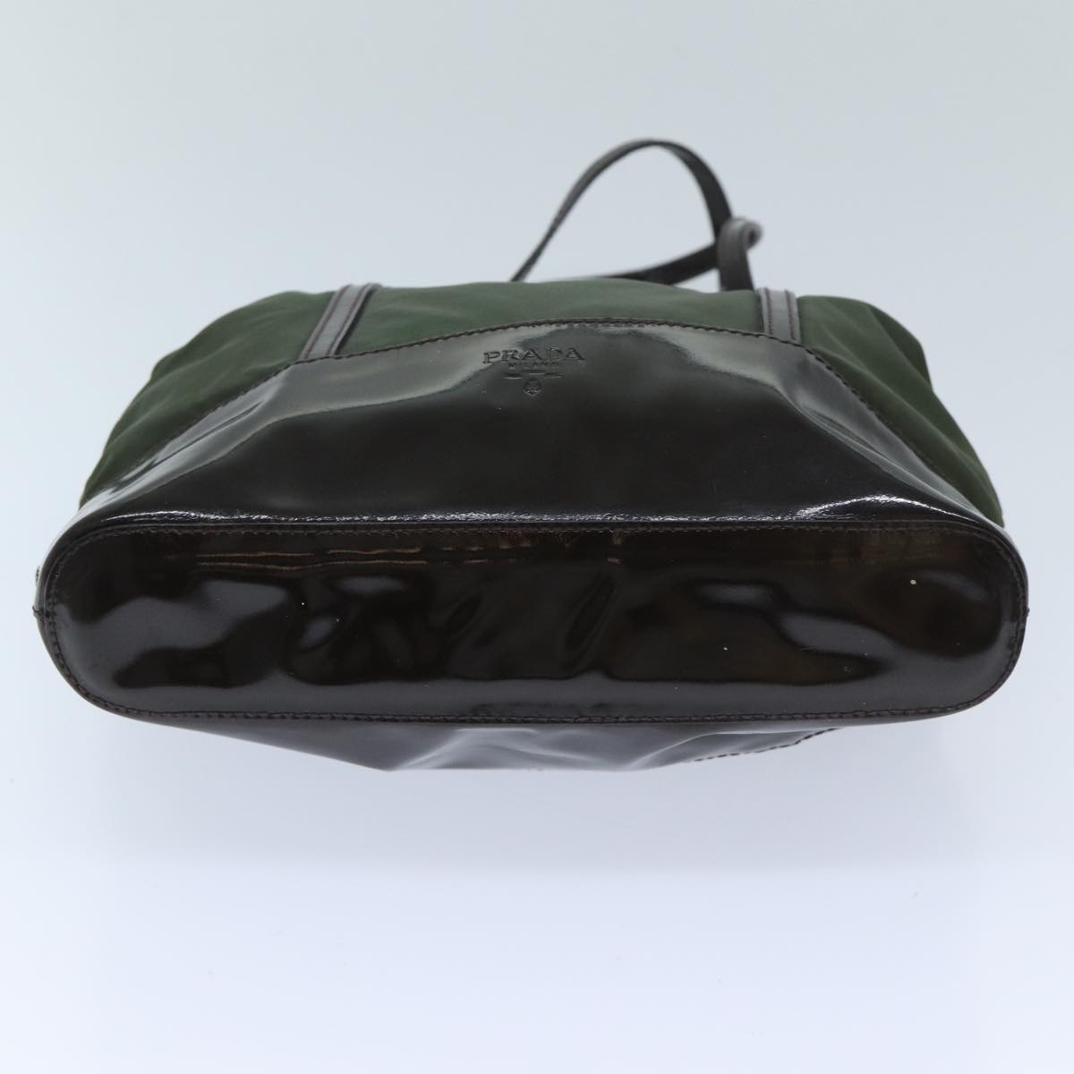 PRADA Hand Bag Nylon Khaki Auth bs13301