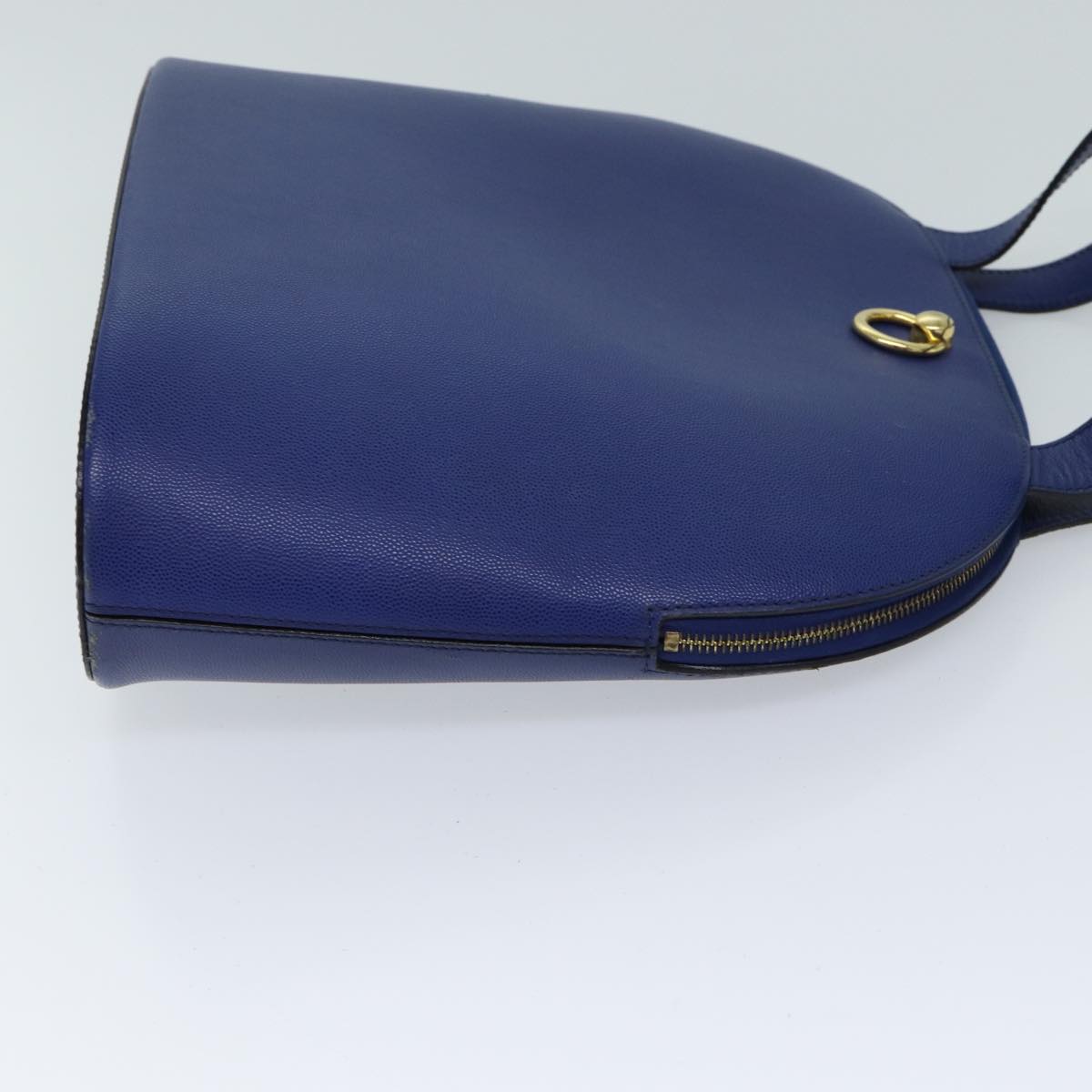CELINE Hand Bag Leather Blue Auth bs13304