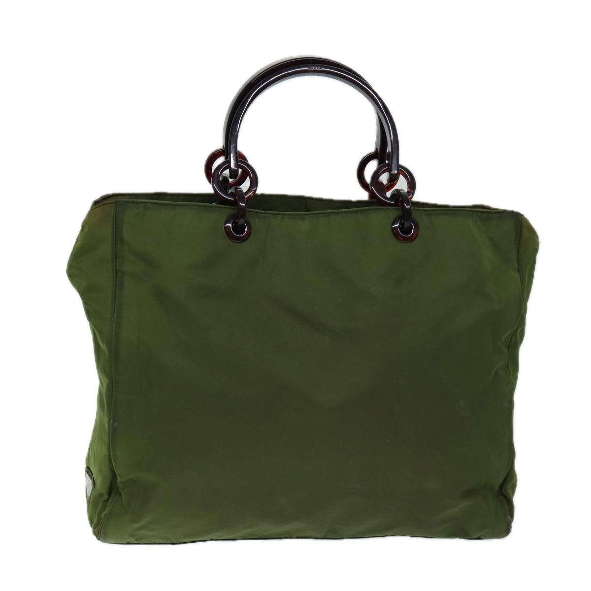 PRADA Hand Bag Nylon Khaki Auth bs13320 - 0
