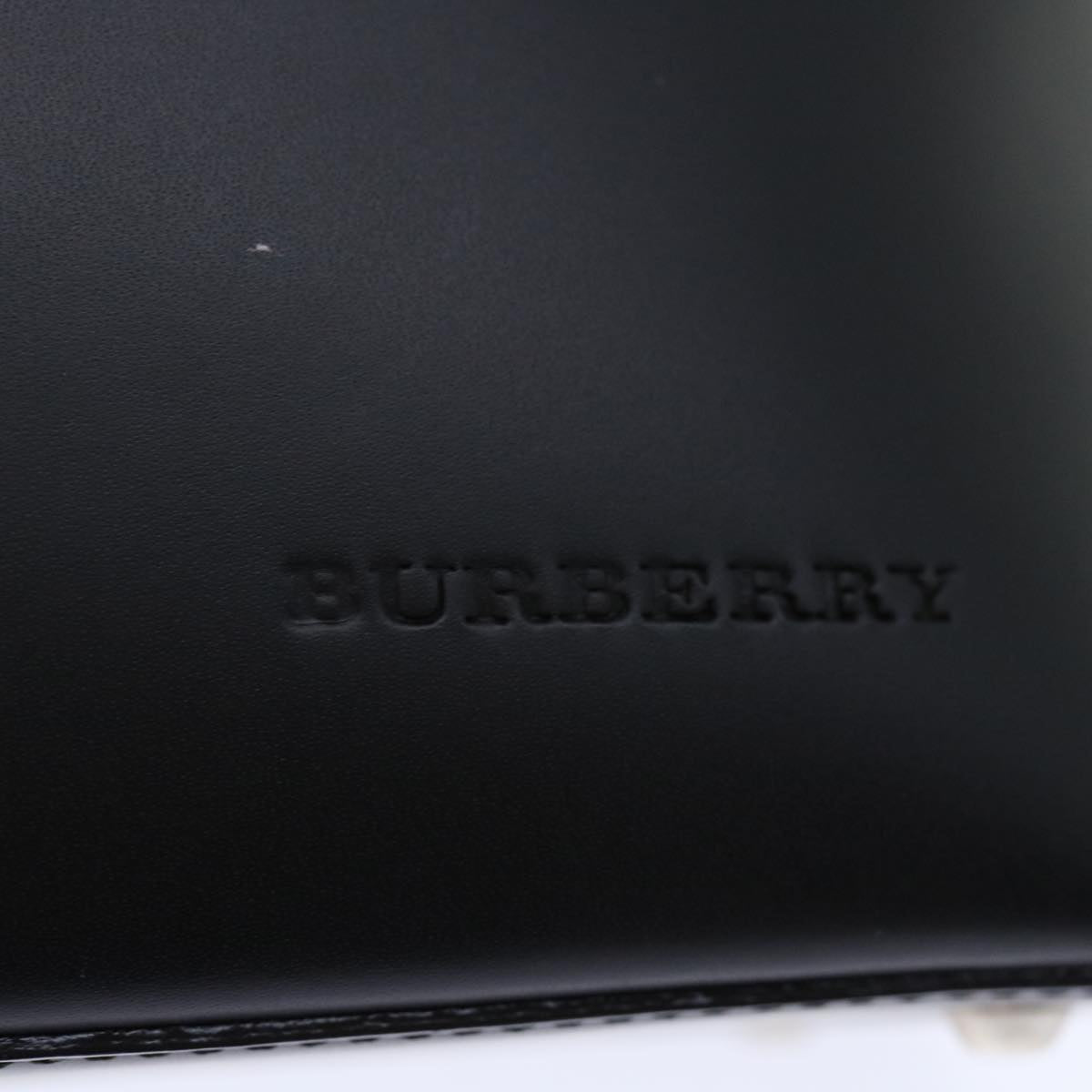 BURBERRY Shoulder Bag Leather Black Auth bs13326