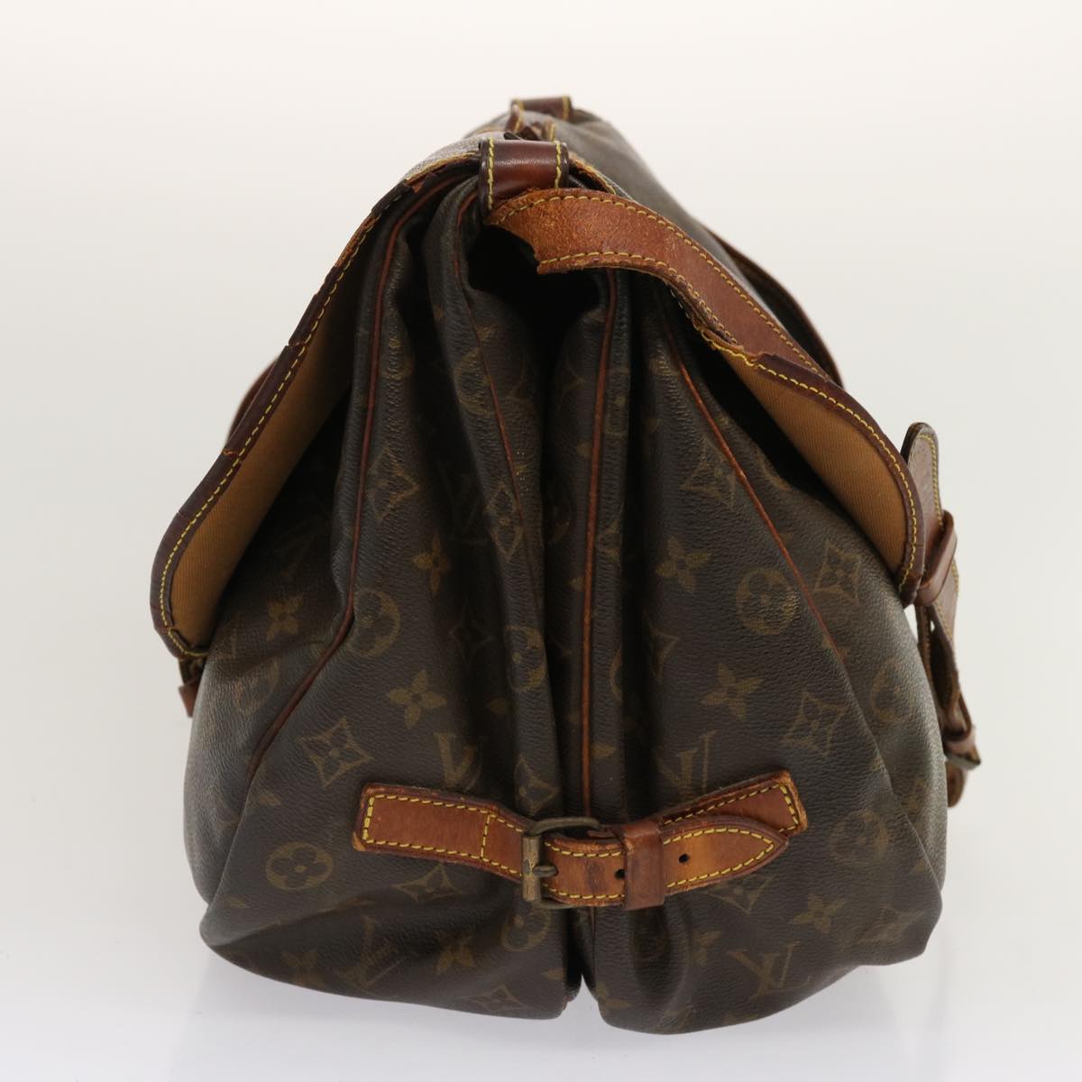 LOUIS VUITTON Monogram Saumur 35 Shoulder Bag M42254 LV Auth bs13341