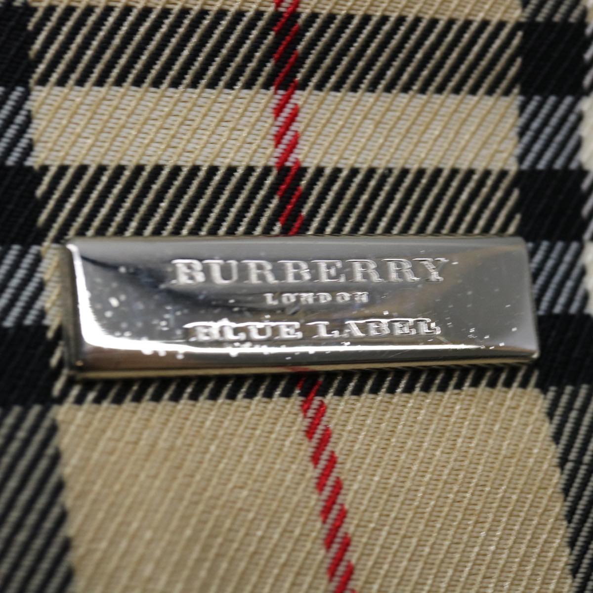 BURBERRY Nova Check Blue Label Hand Bag Canvas Beige Auth bs13348