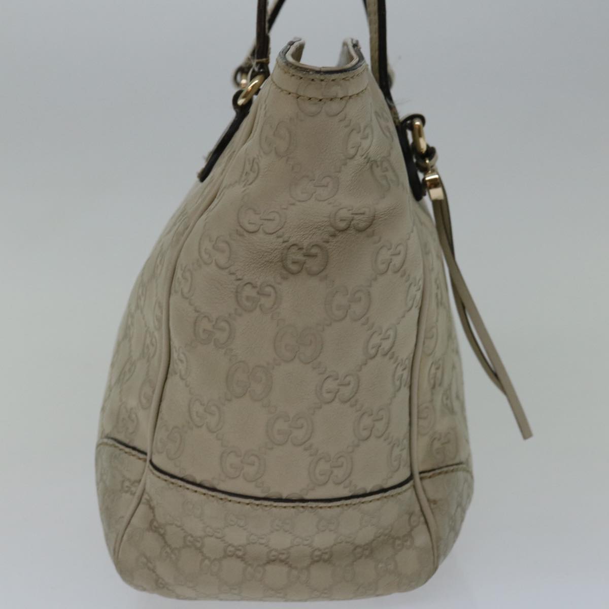 GUCCI GG Canvas Guccissima Tote Bag White 353119 Auth bs13350