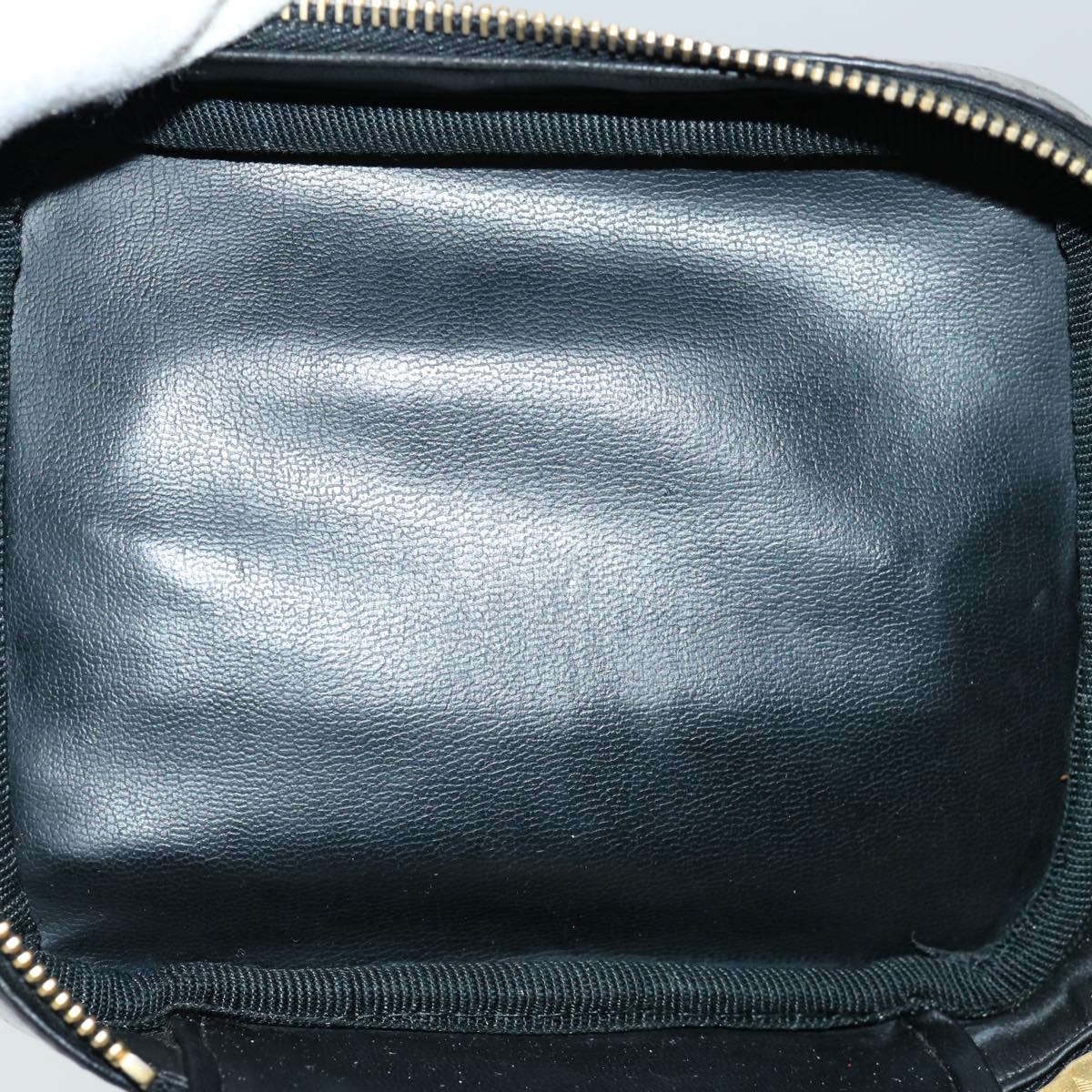 CHANEL COCO Mark Vanity Cosmetic Pouch Patent leather Black CC Auth bs13357