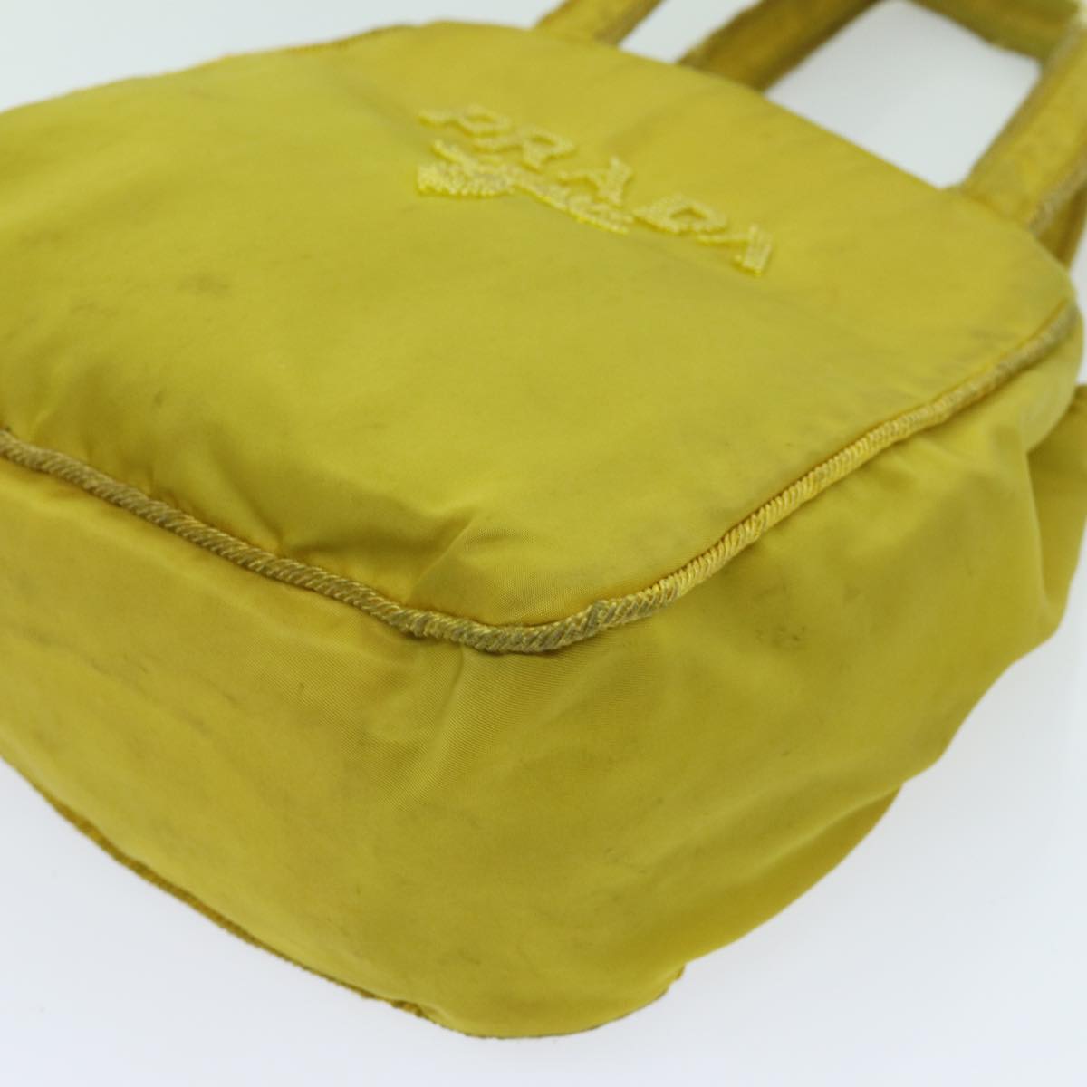 PRADA Hand Bag Nylon Yellow Auth bs13368