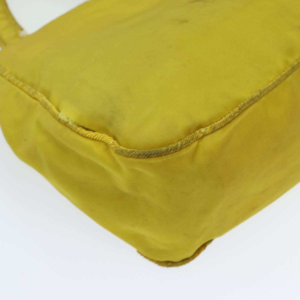 PRADA Hand Bag Nylon Yellow Auth bs13368