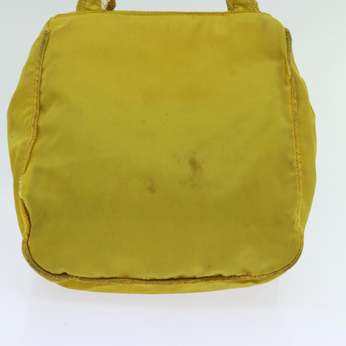 PRADA Hand Bag Nylon Yellow Auth bs13368