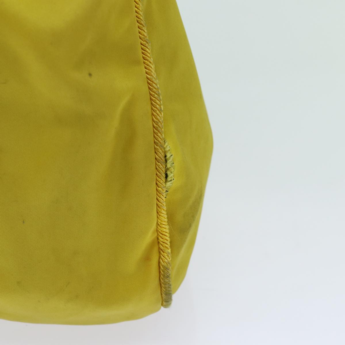 PRADA Hand Bag Nylon Yellow Auth bs13368