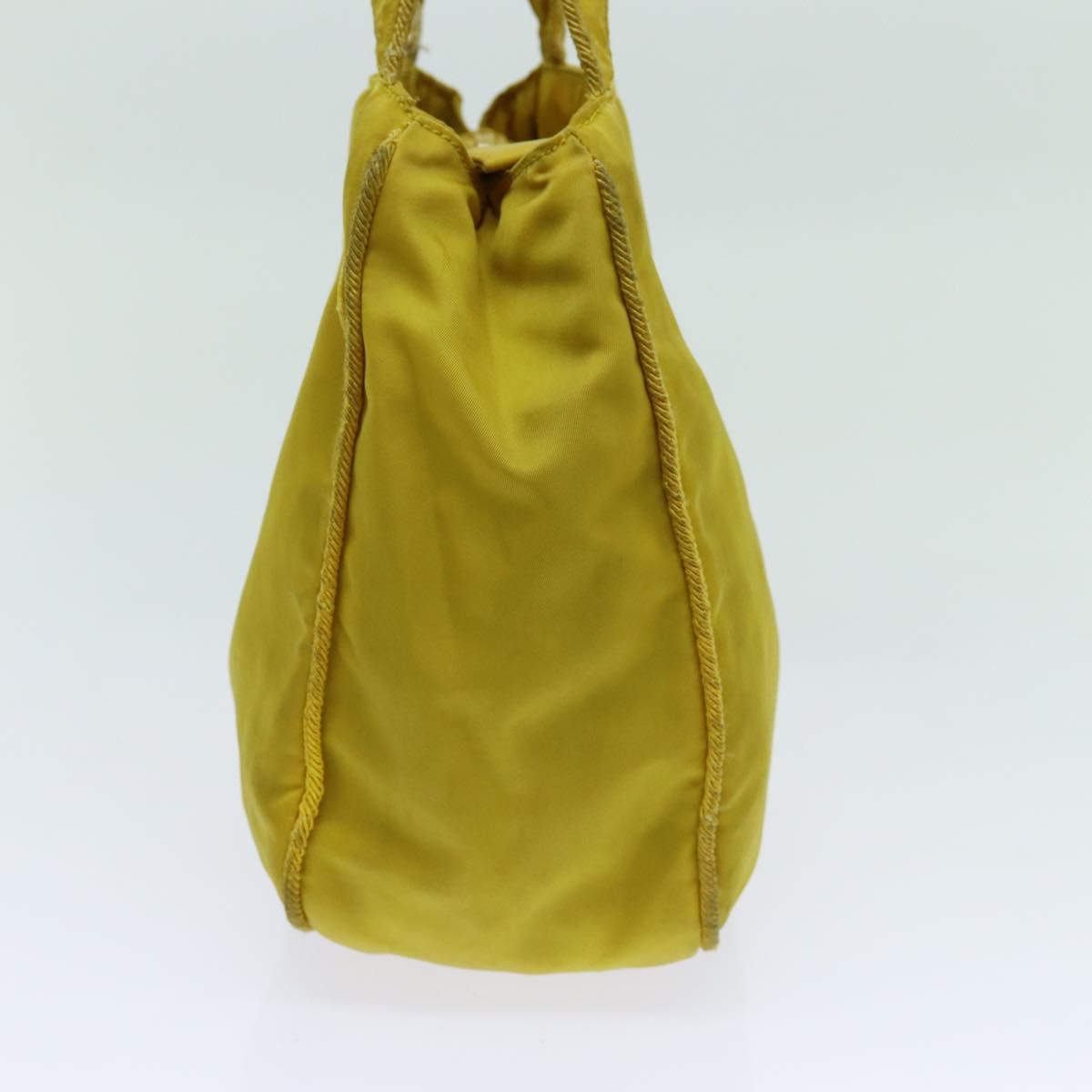 PRADA Hand Bag Nylon Yellow Auth bs13368