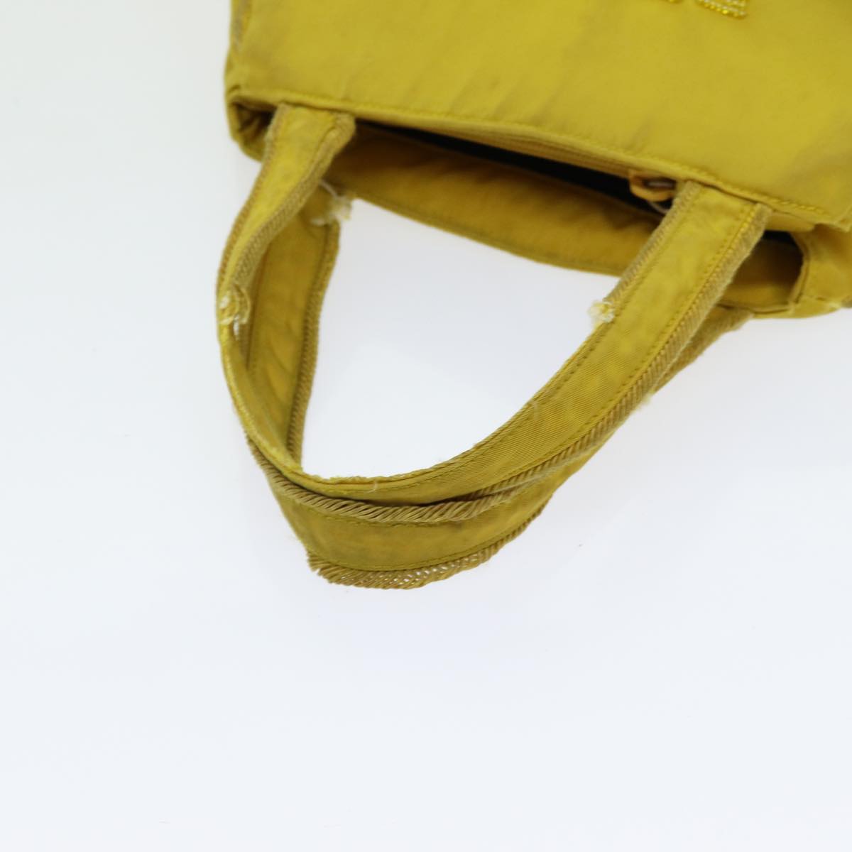 PRADA Hand Bag Nylon Yellow Auth bs13368