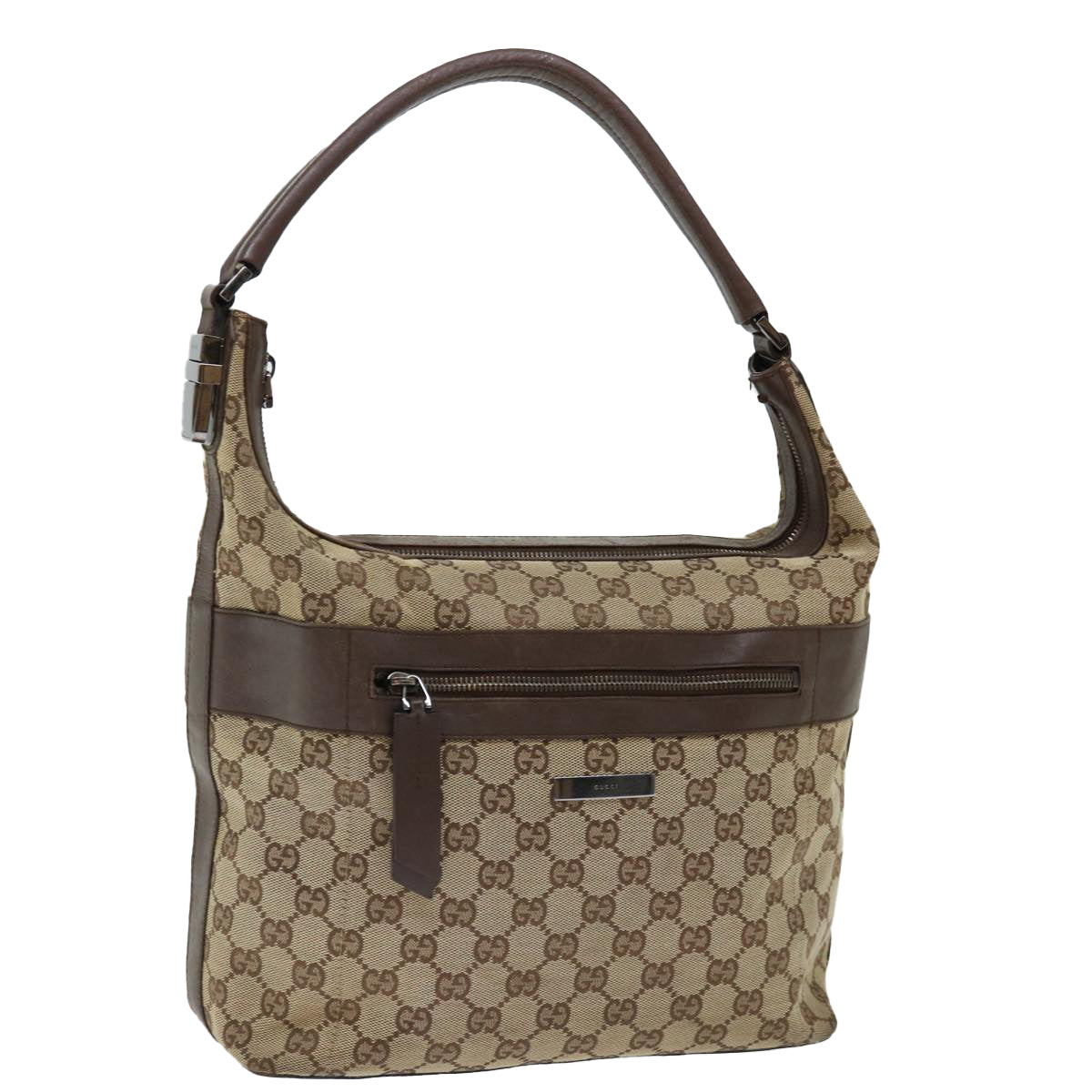 GUCCI GG Canvas Shoulder Bag Beige 001 4298 Auth bs13373