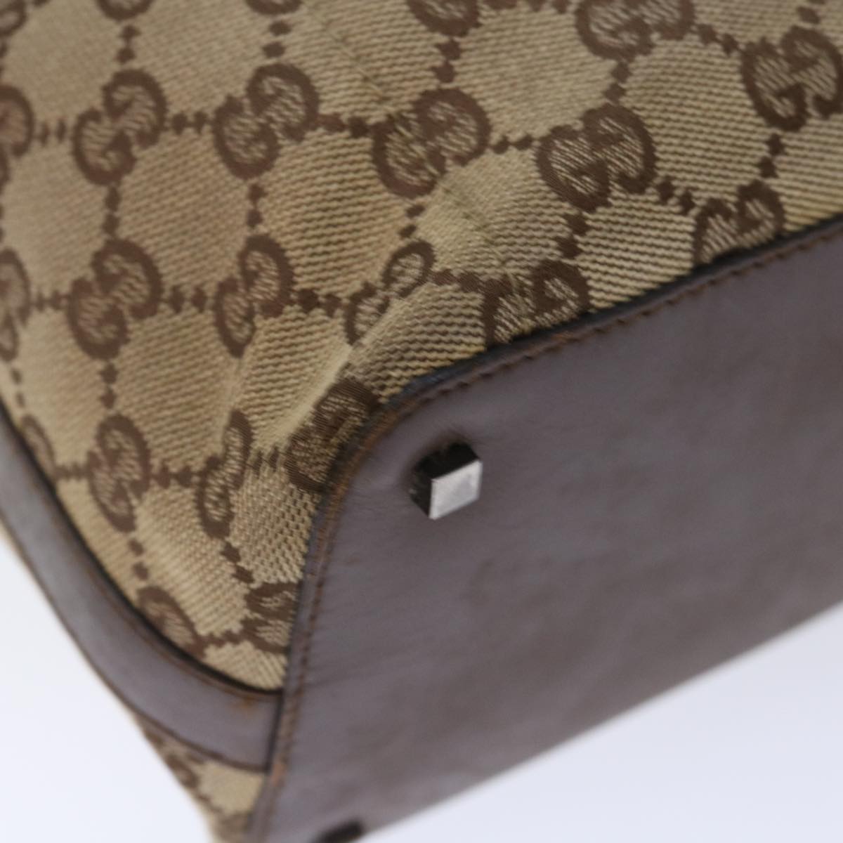 GUCCI GG Canvas Shoulder Bag Beige 001 4298 Auth bs13373