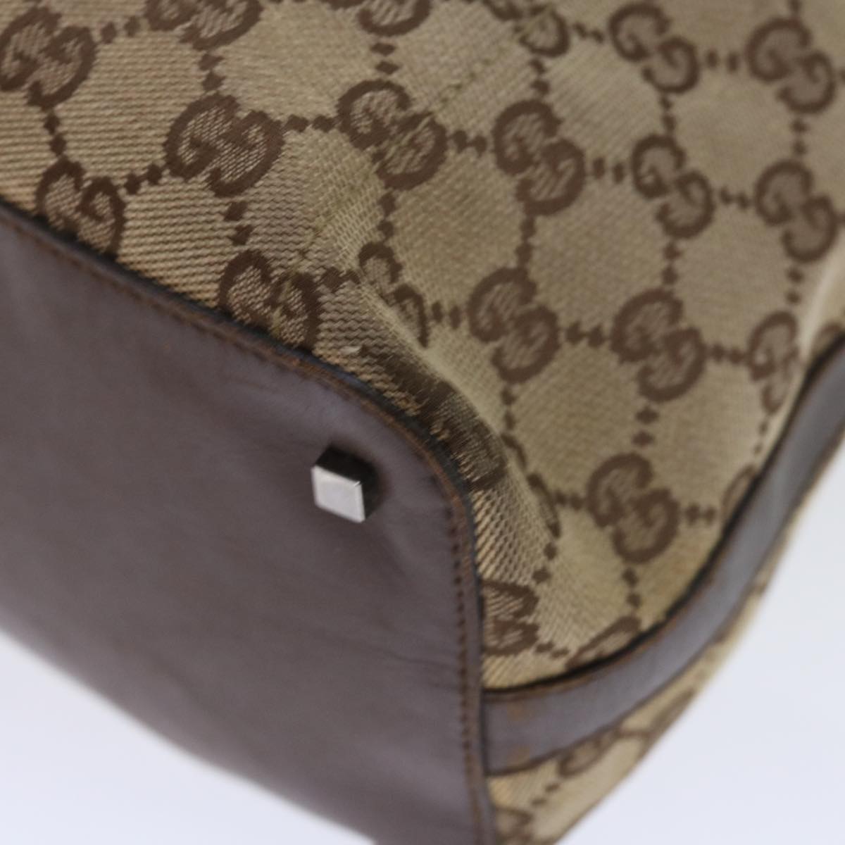 GUCCI GG Canvas Shoulder Bag Beige 001 4298 Auth bs13373