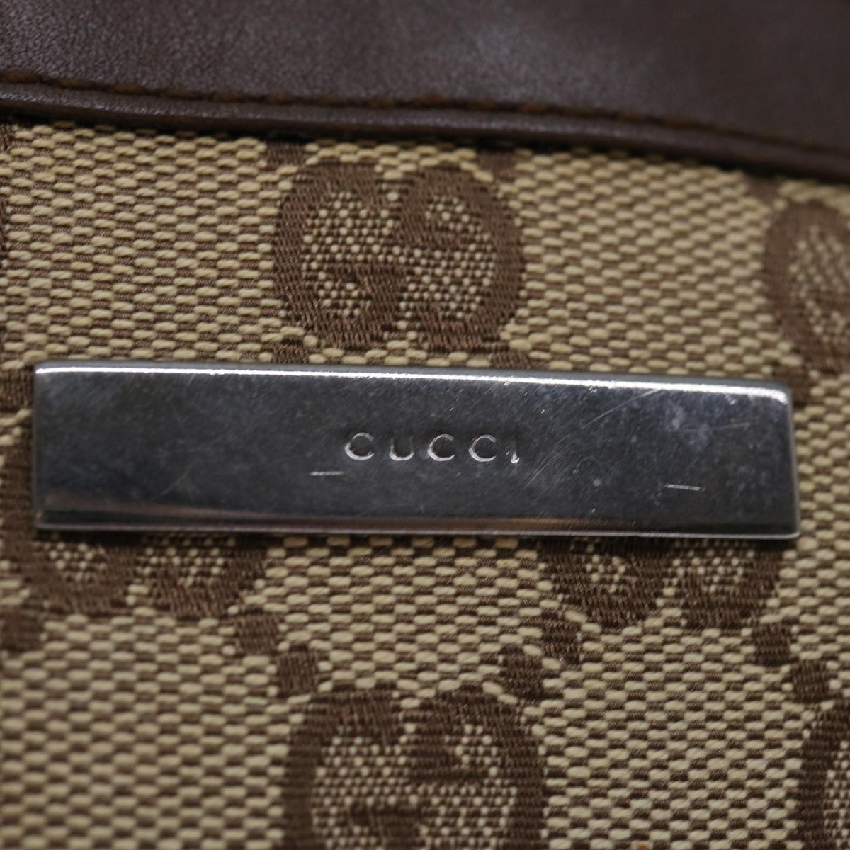 GUCCI GG Canvas Shoulder Bag Beige 001 4298 Auth bs13373