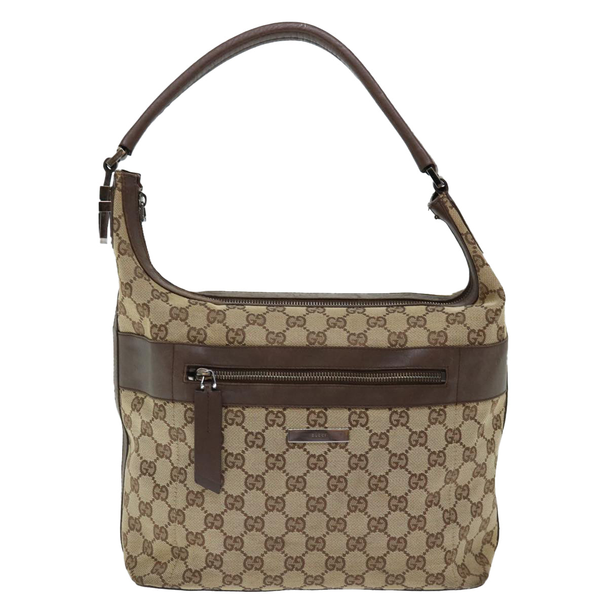 GUCCI GG Canvas Shoulder Bag Beige 001 4298 Auth bs13373