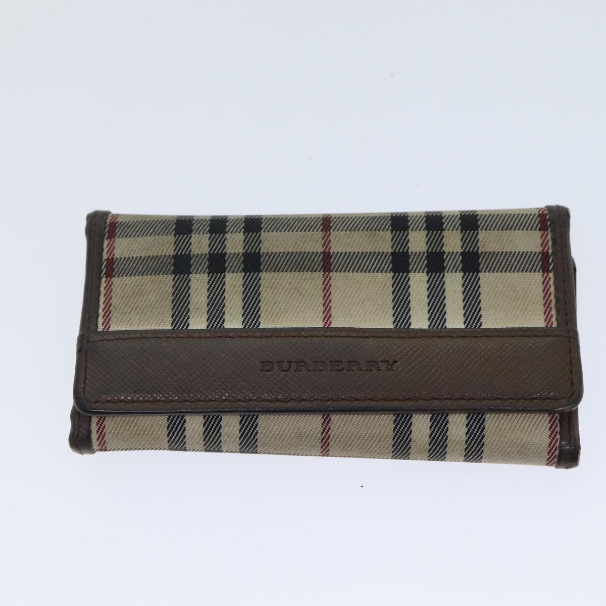 BURBERRY Burberrys Nova Check Key Case Pouch PVC 6Set Beige Auth bs13374