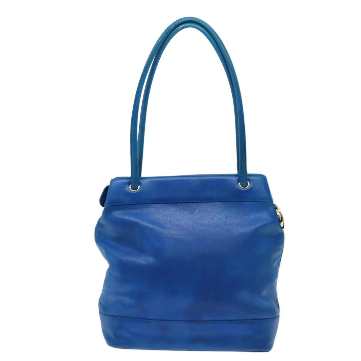 CHANEL Tote Bag Caviar Skin Blue CC Auth bs13378 - 0
