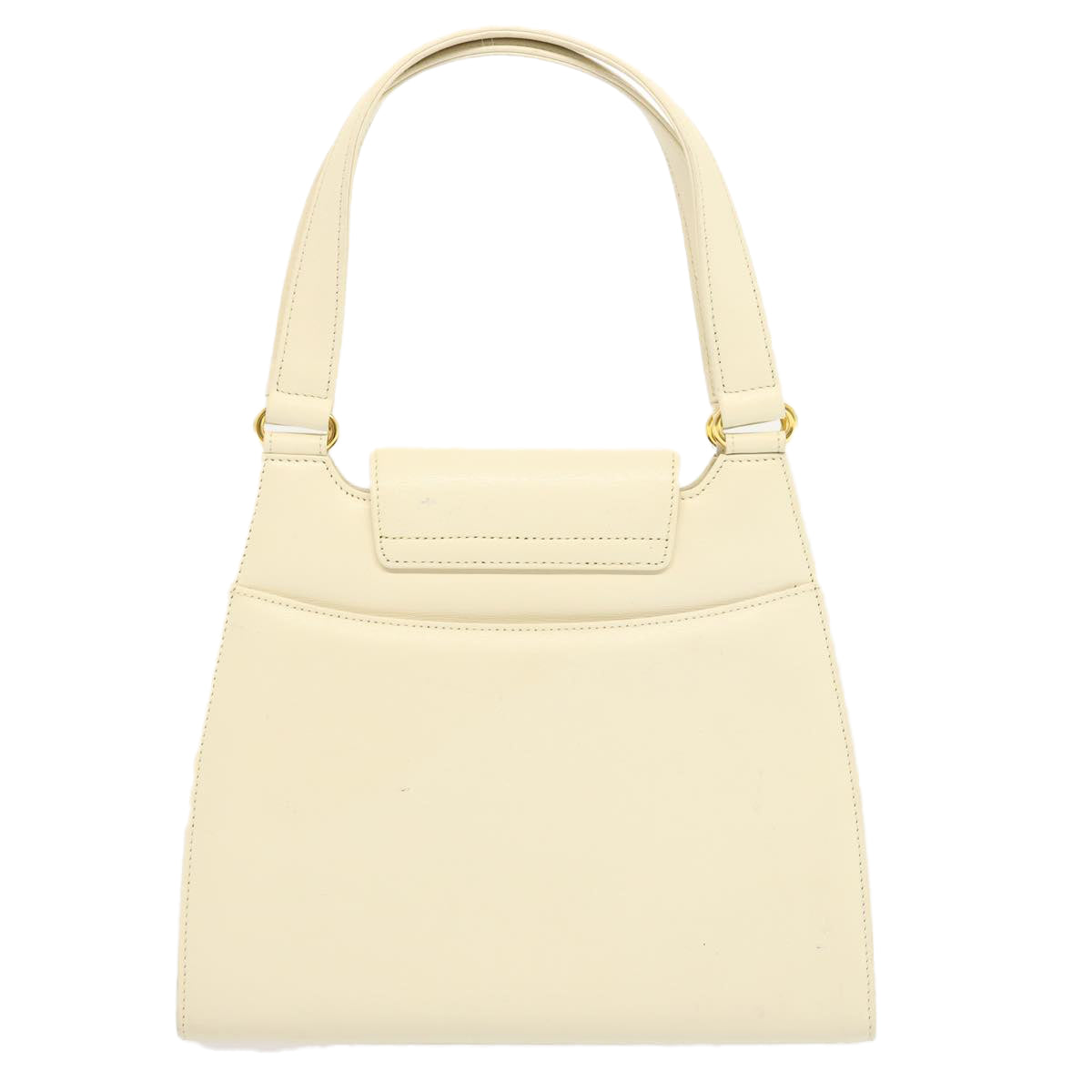 GIVENCHY Hand Bag Leather White Auth bs13388