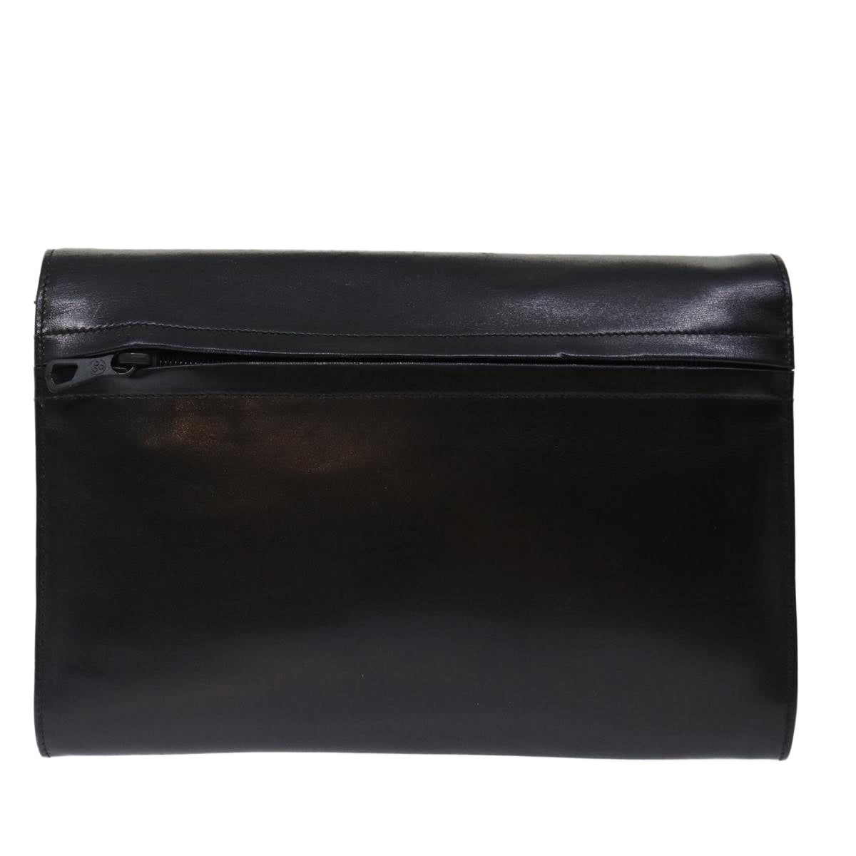 GIVENCHY Clutch Bag Leather Black Auth bs13389 - 0
