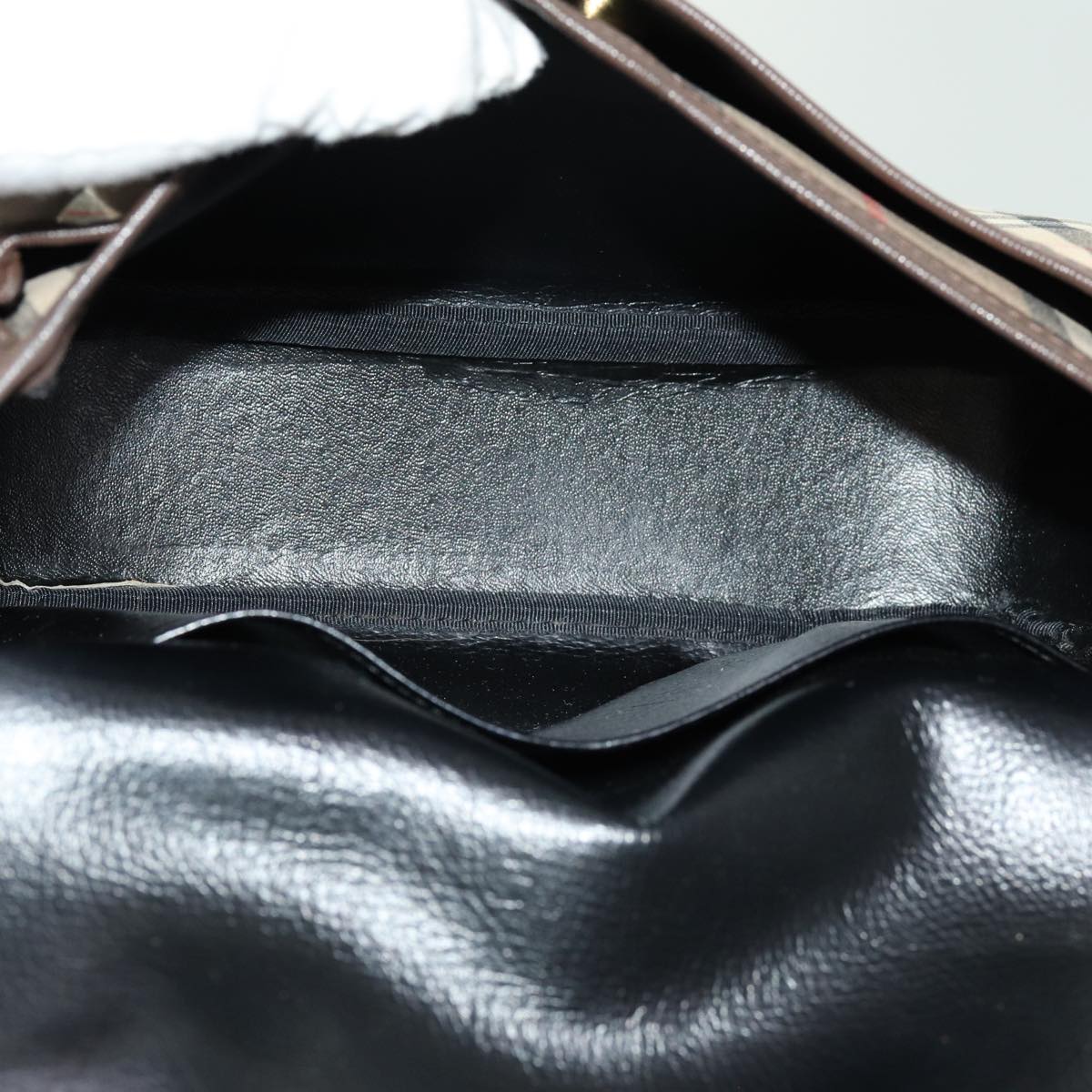Burberrys Nova Check Shoulder Bag Canvas Beige Auth bs13394