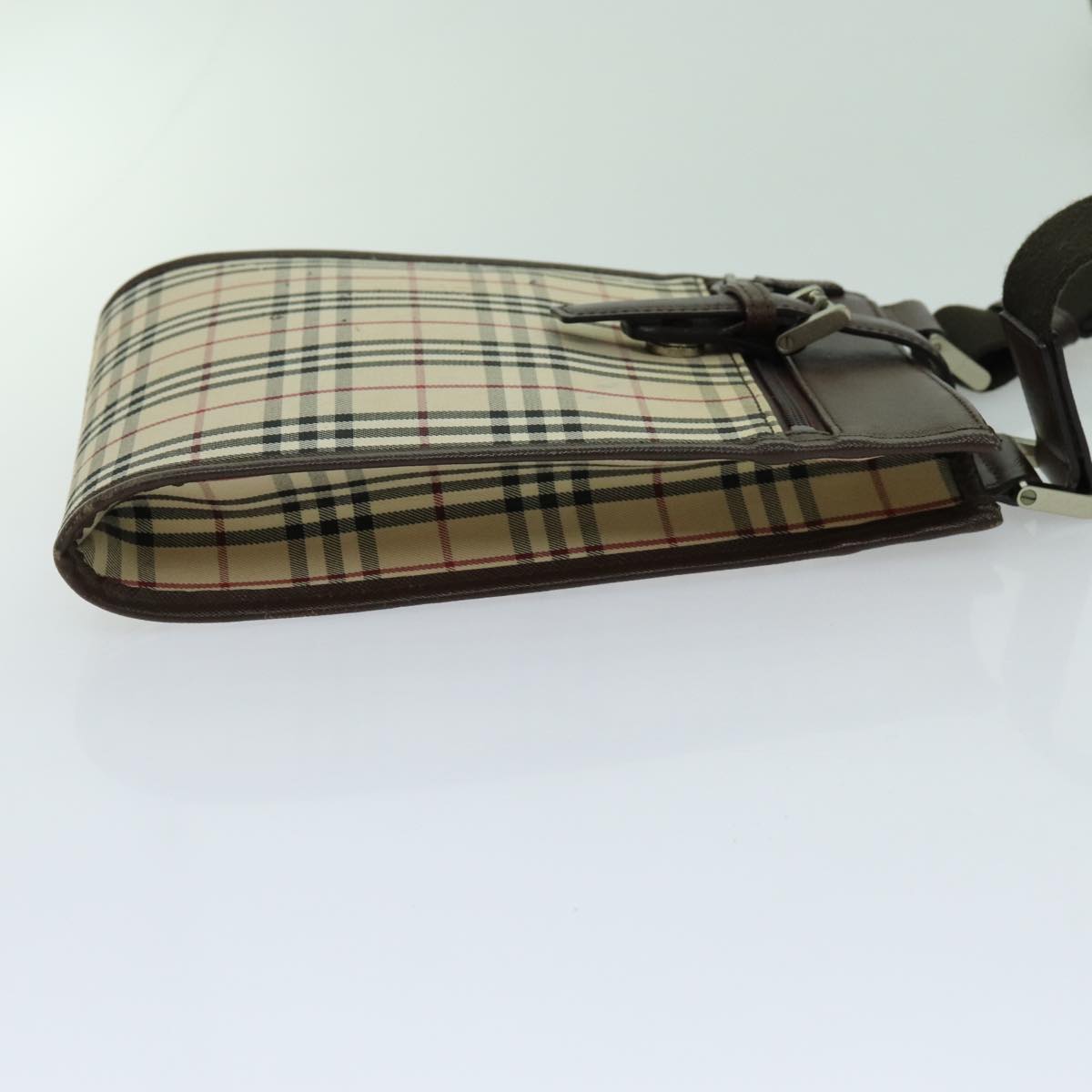 BURBERRY Nova Check Shoulder Bag Canvas Beige Auth bs13395