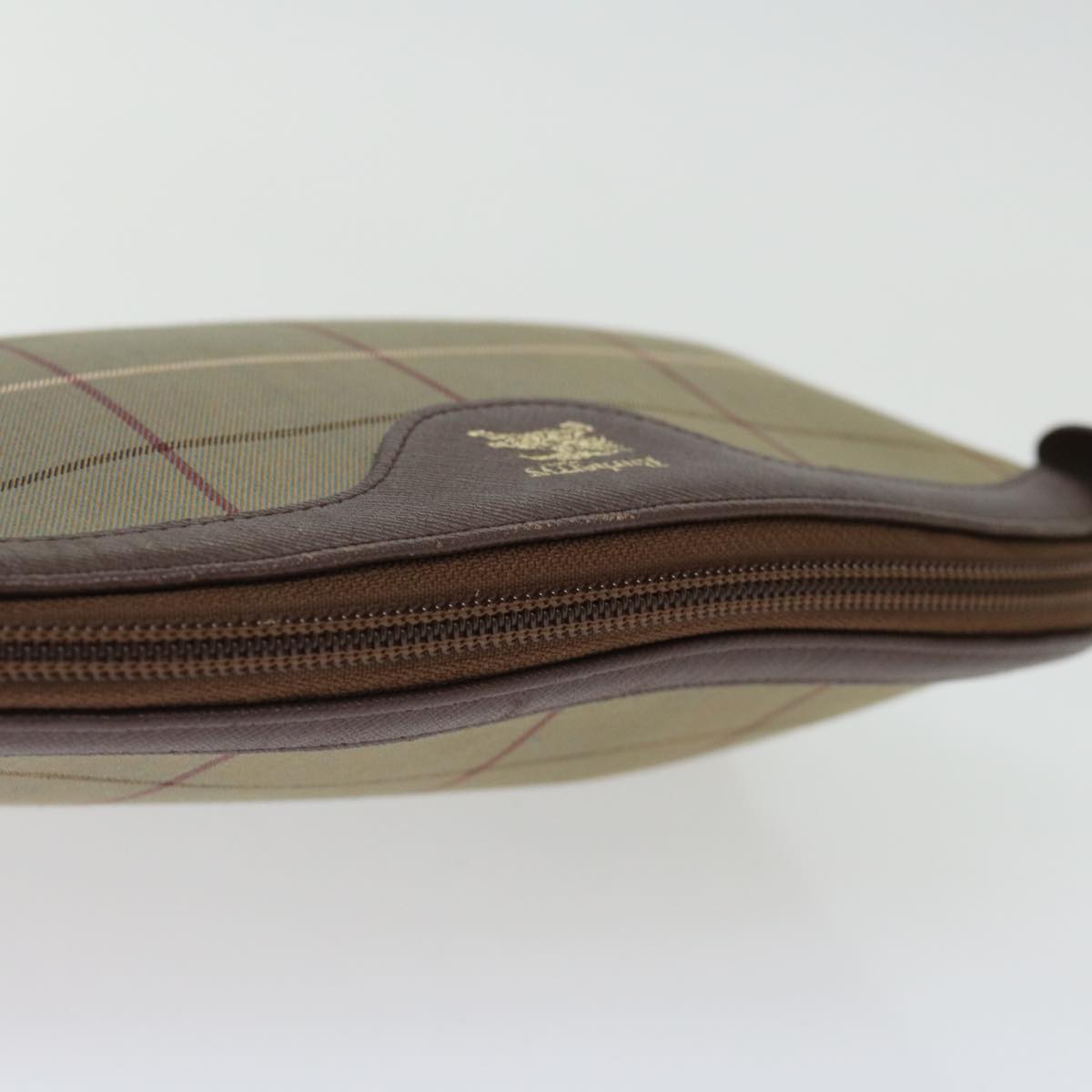 Burberrys Nova Check Clutch Bag Canvas Brown Auth bs13397