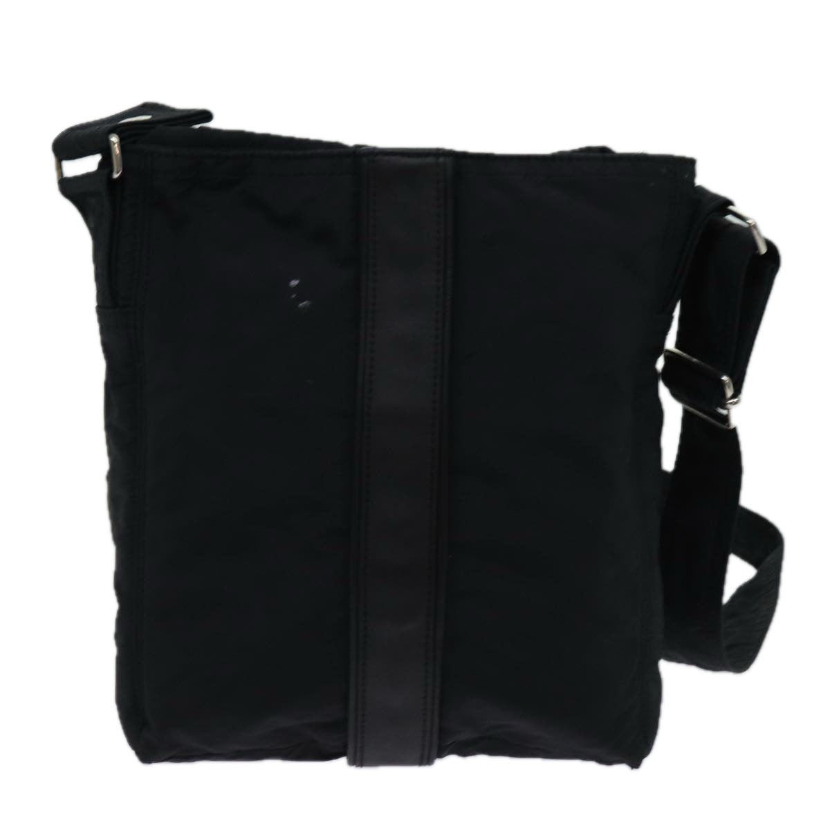 HERMES Acapulco Bandouliere MM Shoulder Bag Nylon Black Auth bs13399 - 0