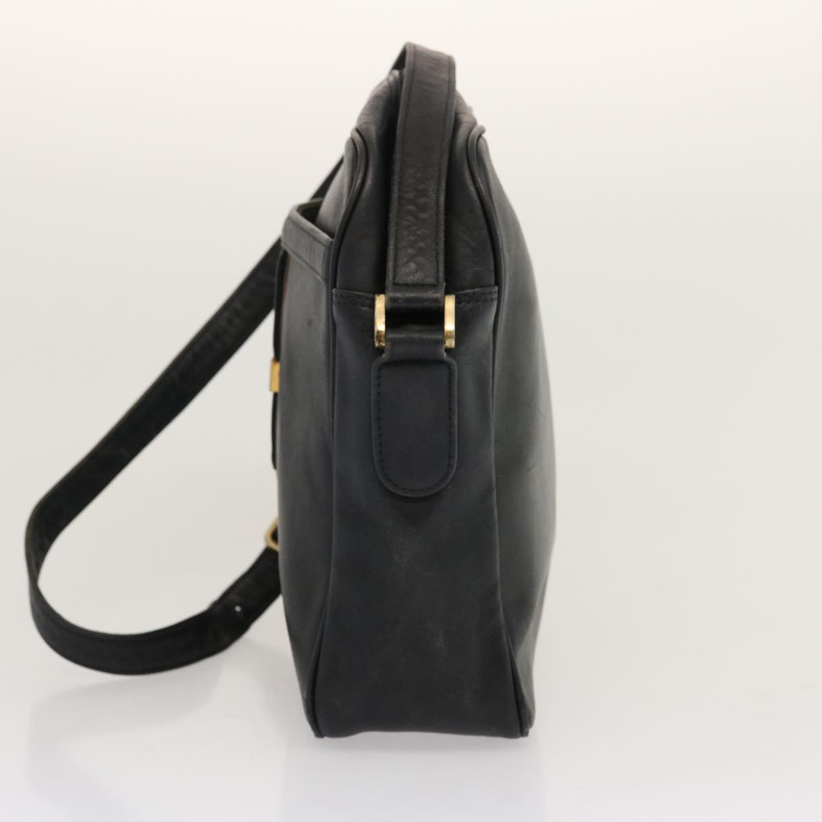 GIVENCHY Shoulder Bag Leather Navy Auth bs13400